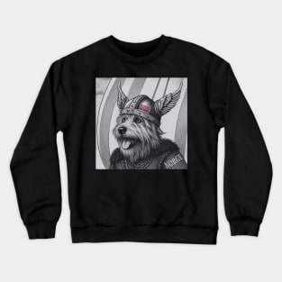 Cute Black and White Viking dog Norway Flag Crewneck Sweatshirt